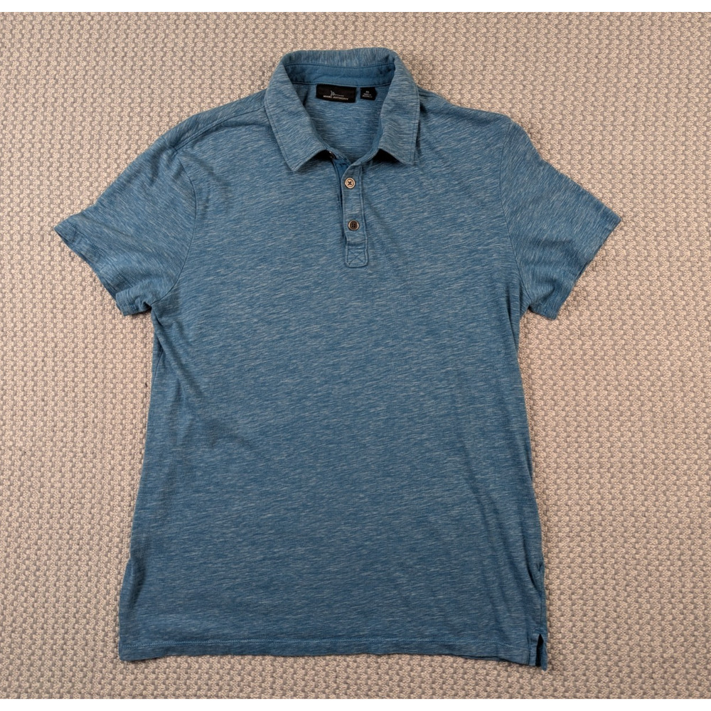 Marc Anthony Polo Shirt Mens Medium Teal Heathered Short Sleeve 100% Cotton